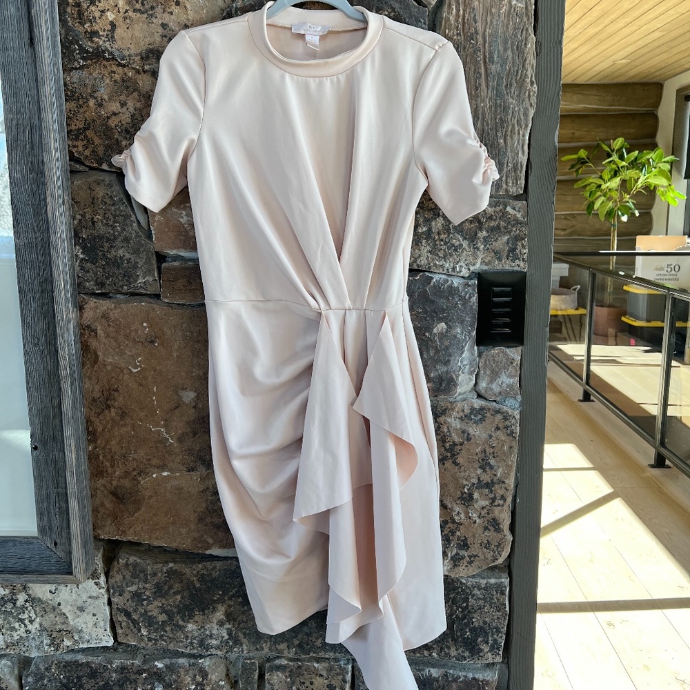 Rachel Parcel cream ruffle dress